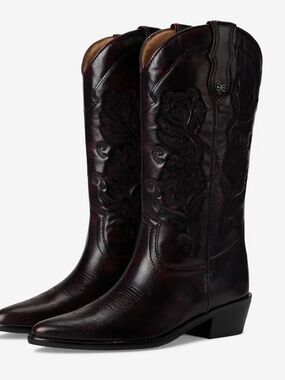 Sam Edelman rue Merlot leather western style boot